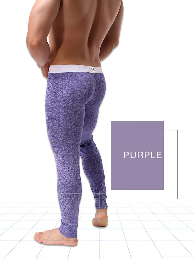 Men's U-Convex Pouch Sexy Base Layer Warm Pants Sleep Pants