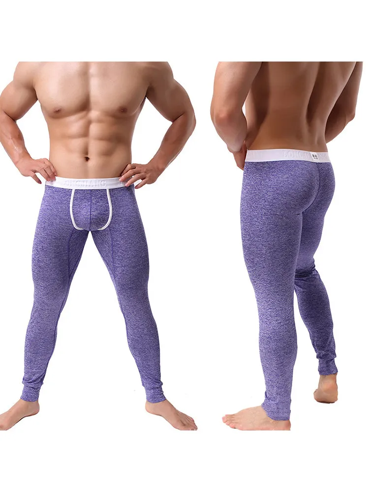 Men's U-Convex Pouch Sexy Base Layer Warm Pants Sleep Pants