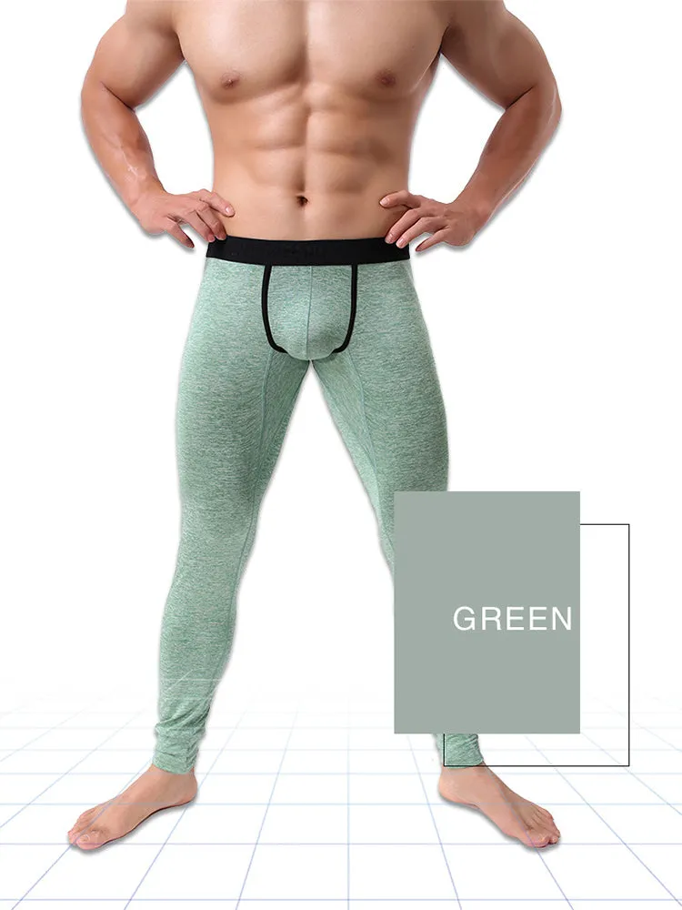 Men's U-Convex Pouch Sexy Base Layer Warm Pants Sleep Pants