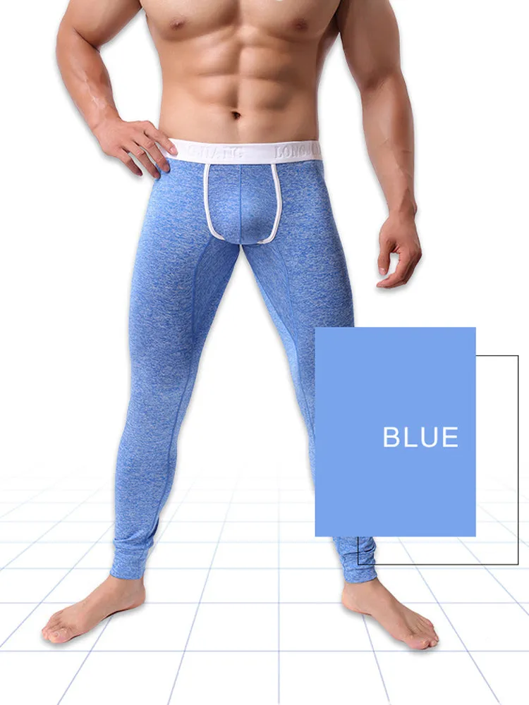 Men's U-Convex Pouch Sexy Base Layer Warm Pants Sleep Pants