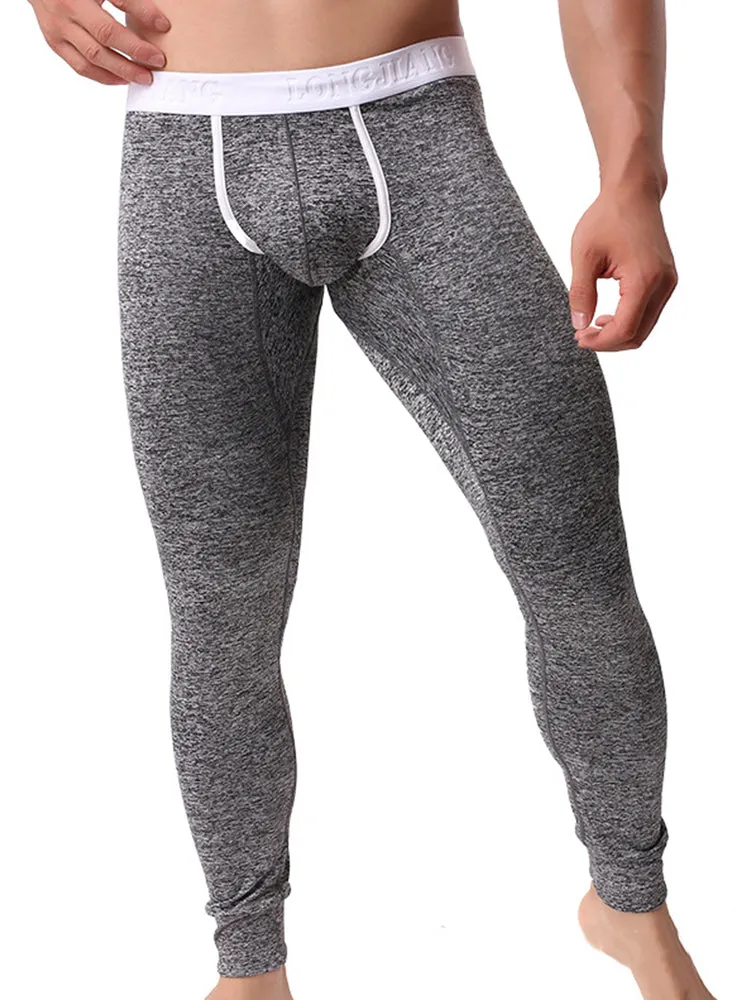Men's U-Convex Pouch Sexy Base Layer Warm Pants Sleep Pants