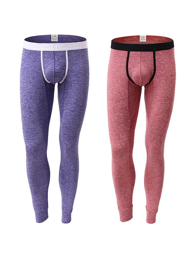 Men's U-Convex Pouch Sexy Base Layer Warm Pants Sleep Pants