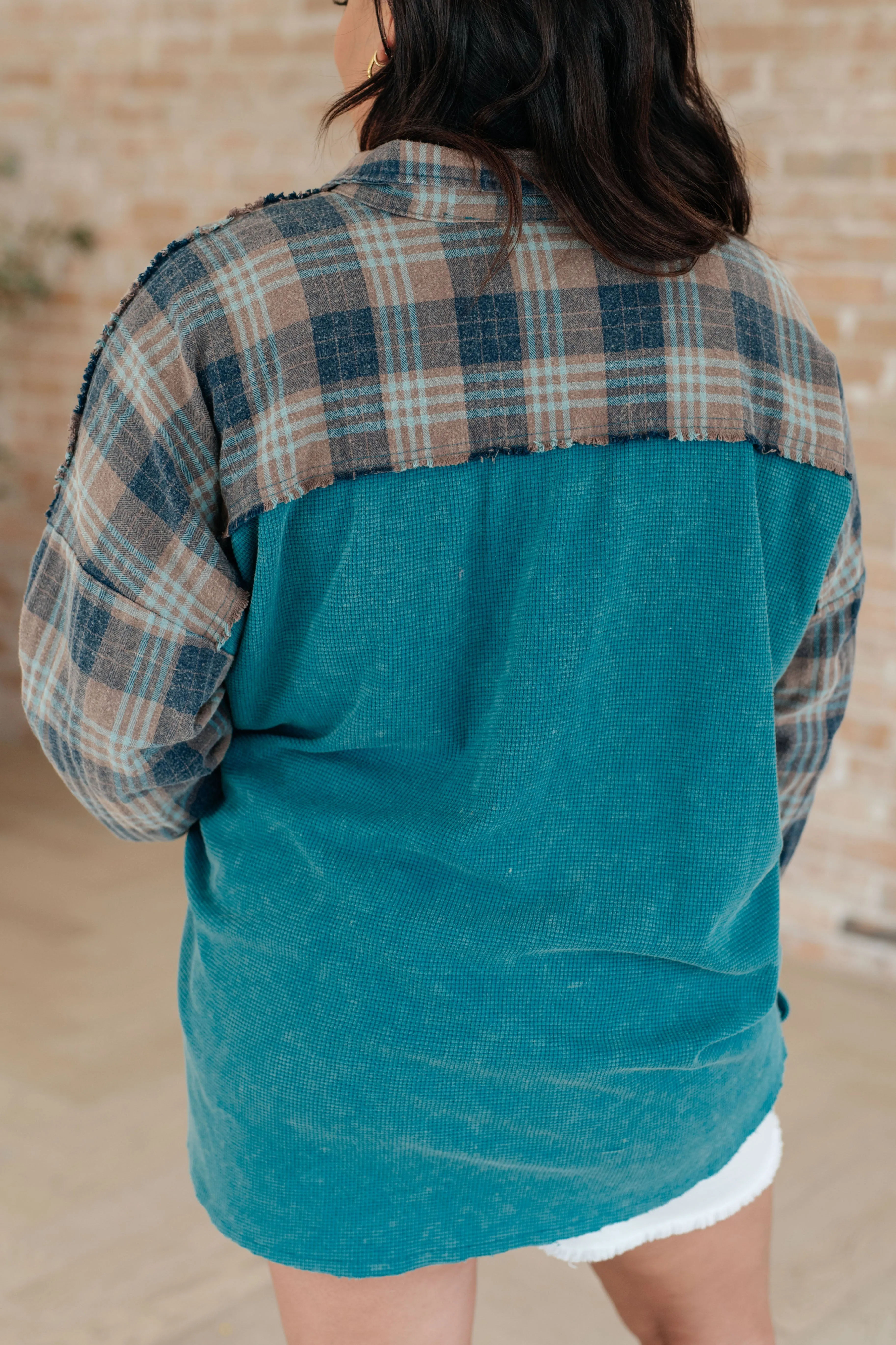 Mixed Thermal Plaid Button Up Shirt