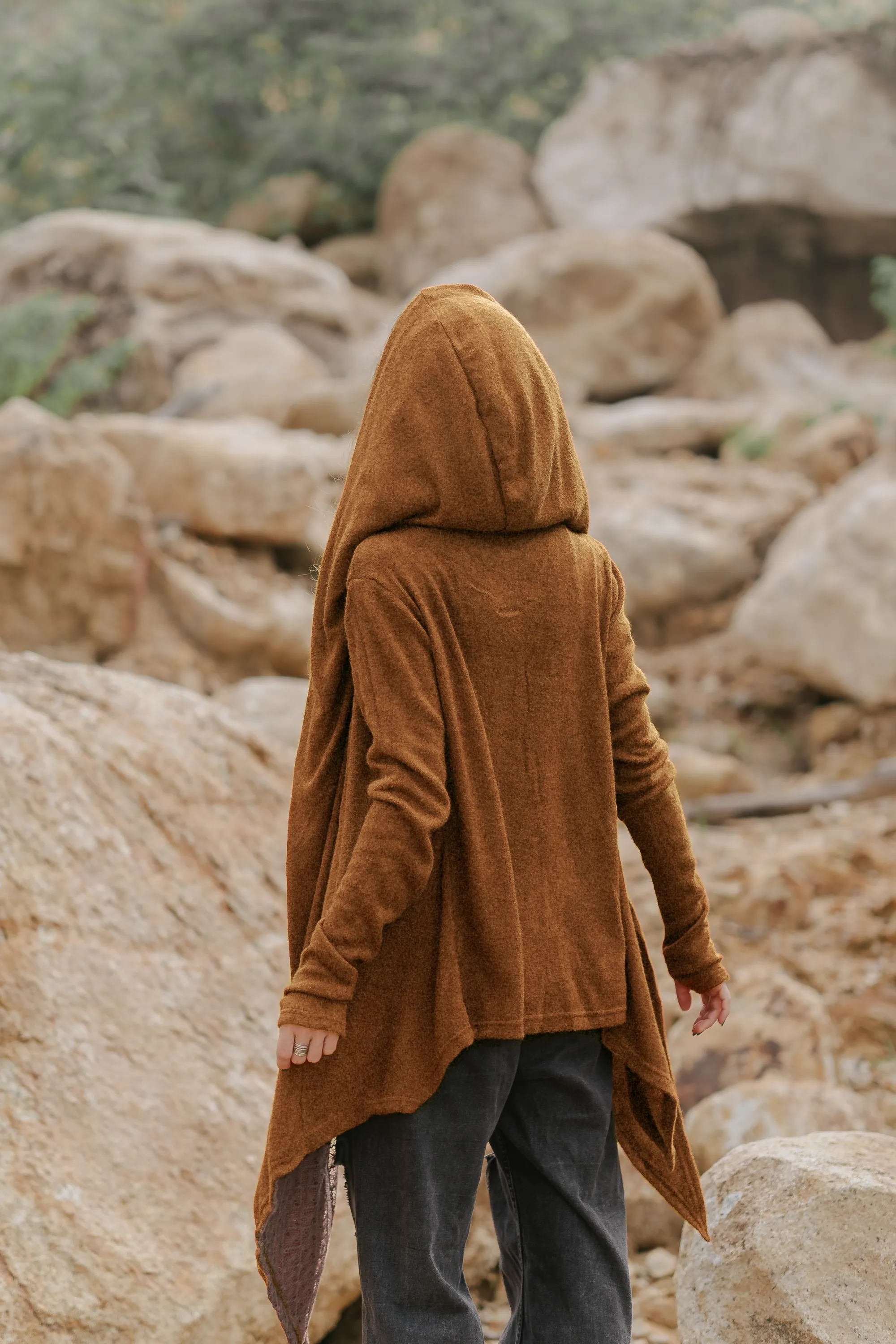 Nyx Hooded Sweater Cardigan Caramel
