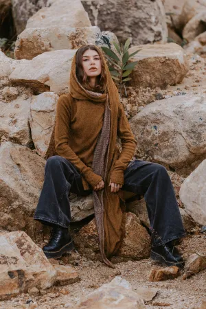 Nyx Hooded Sweater Cardigan Caramel