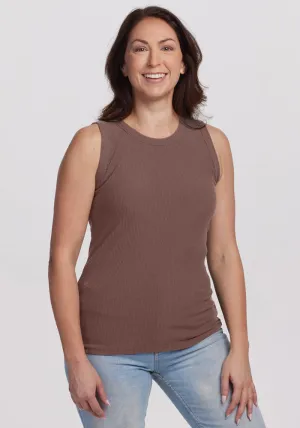 Raegan Ribbed Tank Top - Toasted Almond