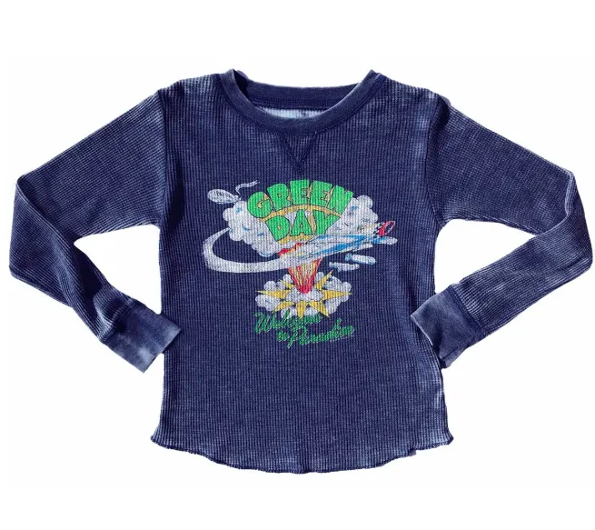 Rowdy Sprout - Green Day Burnout Thermal in Vintage Navy