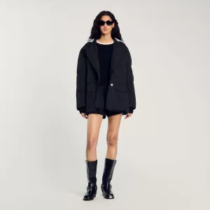 Sam Coat With Contrasting Hood Black