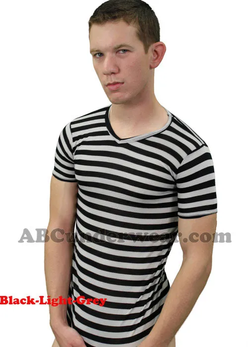 Stylish Mens Burnout V-neck T-Shirt -Closeout