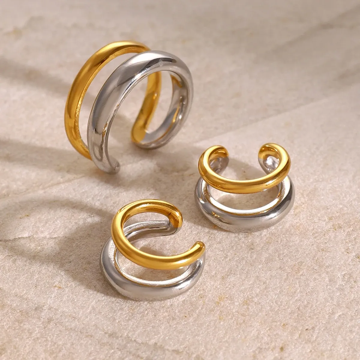 Stylish Stainless Steel Multi-layer Earrings