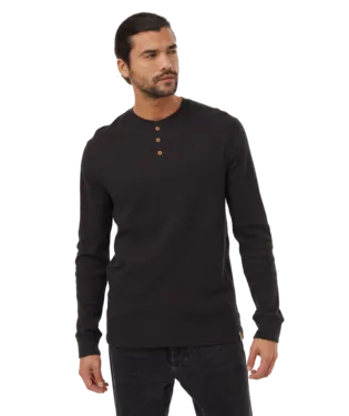 Ten Tree Mens Meteorite Black Treewaffle Henley Longsleeve
