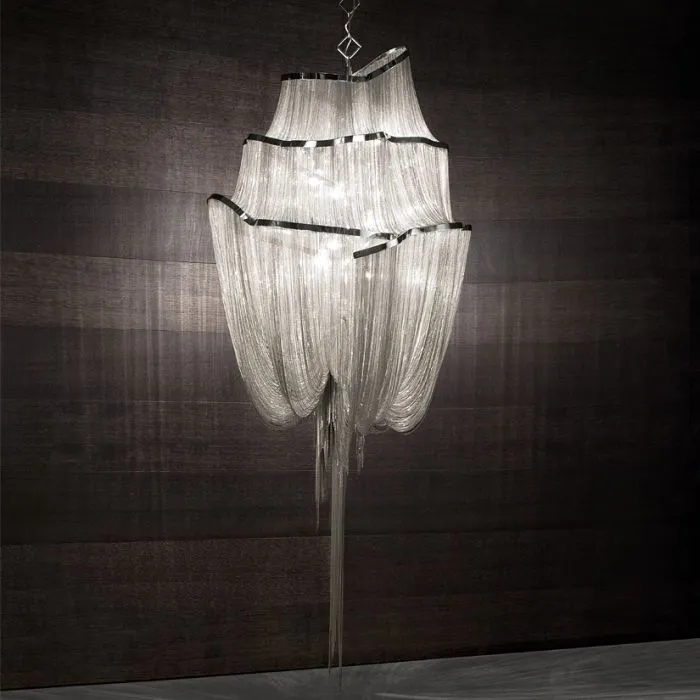 Terzani'S 'Atlantis' Large 3 Tier Modern Chandelier In Nickel, Gold, Bronze, Or Black Nickel
