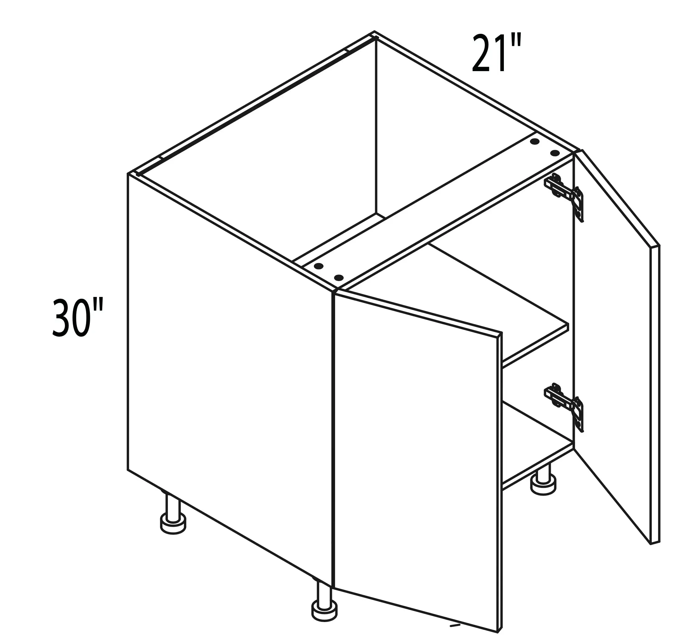 Vanity Sink Base Full Door Cabinet - Modern Line