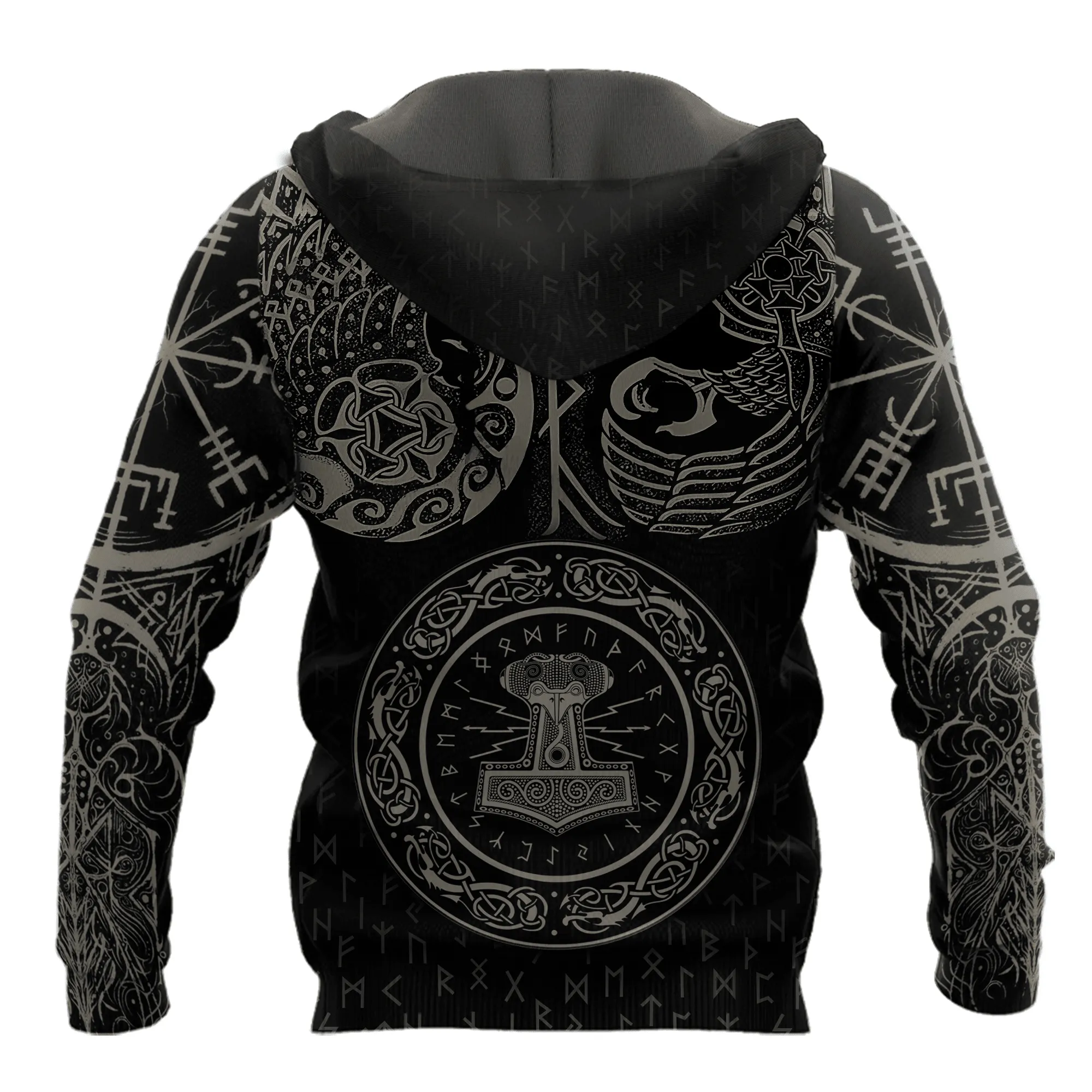 Viking Warrior Tattoo 3D Printed Sweatshirt Hoodie Zip Hoodie Christmas Shirts