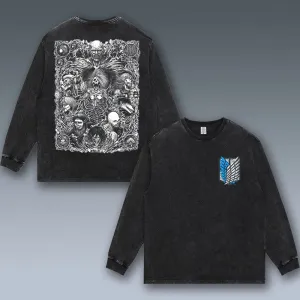 VINTAGE LONG SLEEVE TEE | ATTACK ON TITAN & GIVE YOUR HEARTS