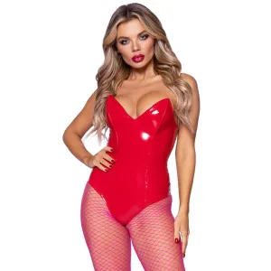 Vinyl Bodysuit - Small - Red