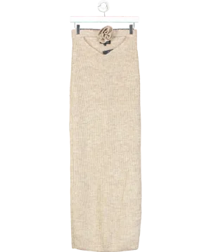 Wanderdoll Beige Blossom Cut Out Maxi Skirt UK M