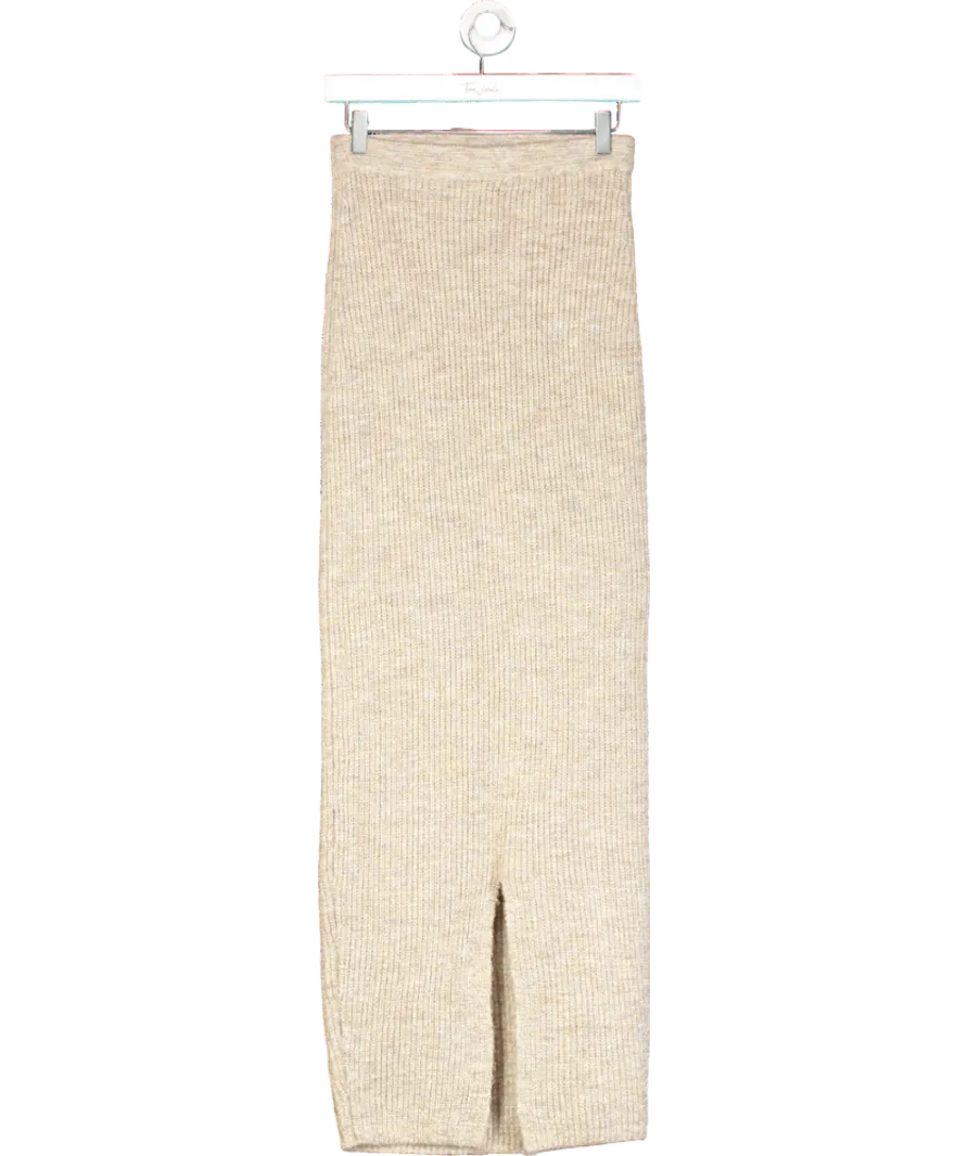 Wanderdoll Beige Blossom Cut Out Maxi Skirt UK M