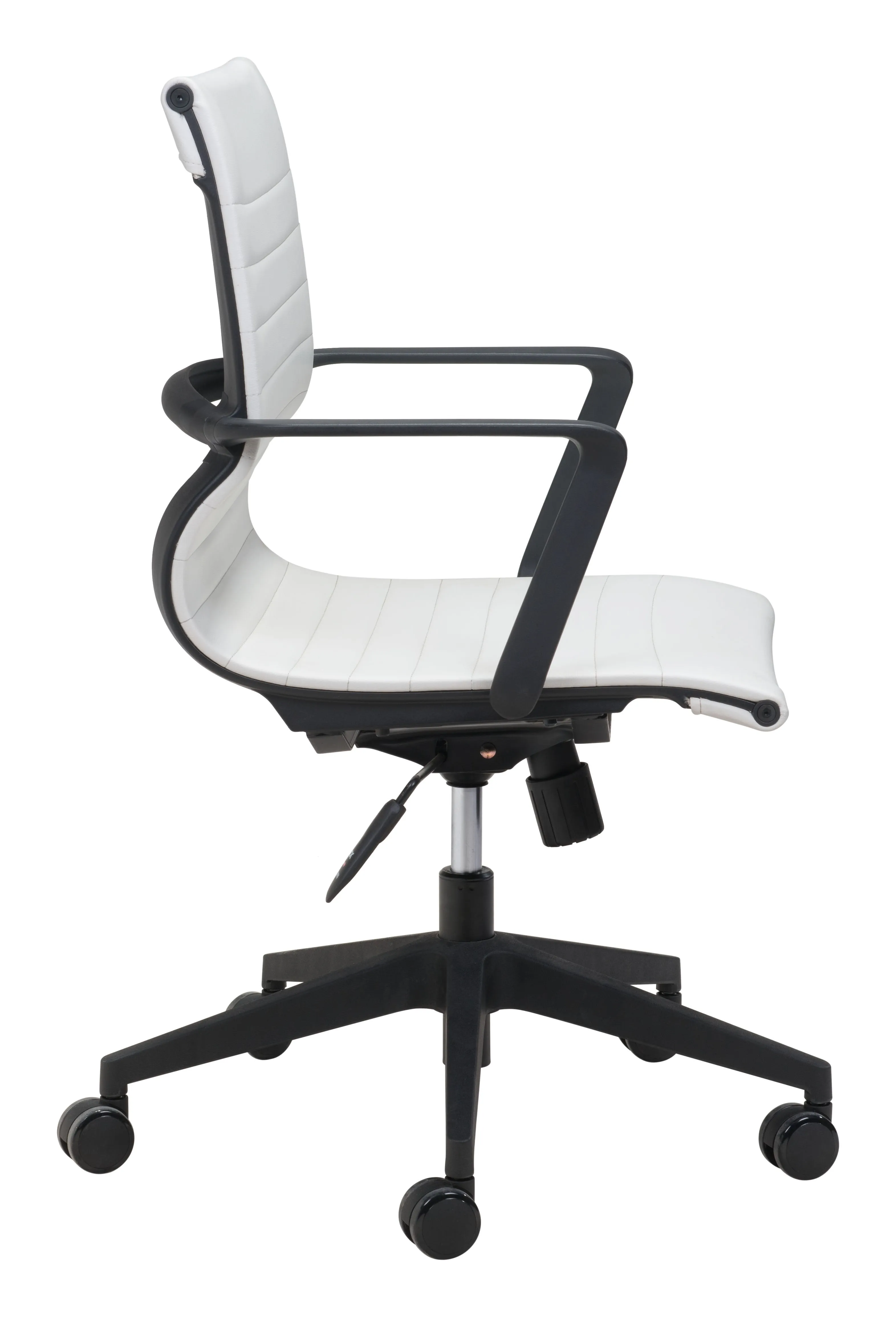 White Modern Office Chair with Elegant Contrasting Black Frame