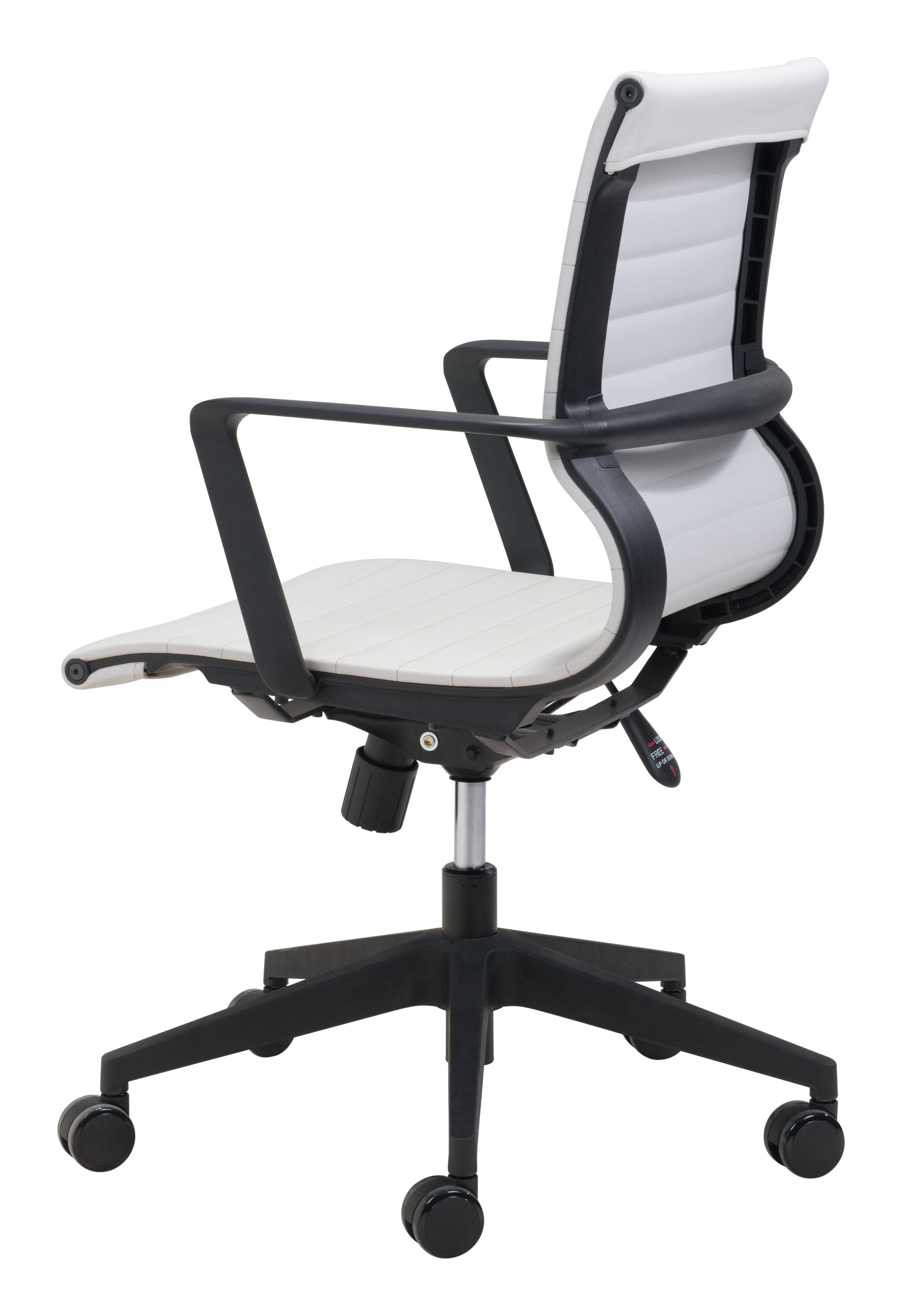 White Modern Office Chair with Elegant Contrasting Black Frame