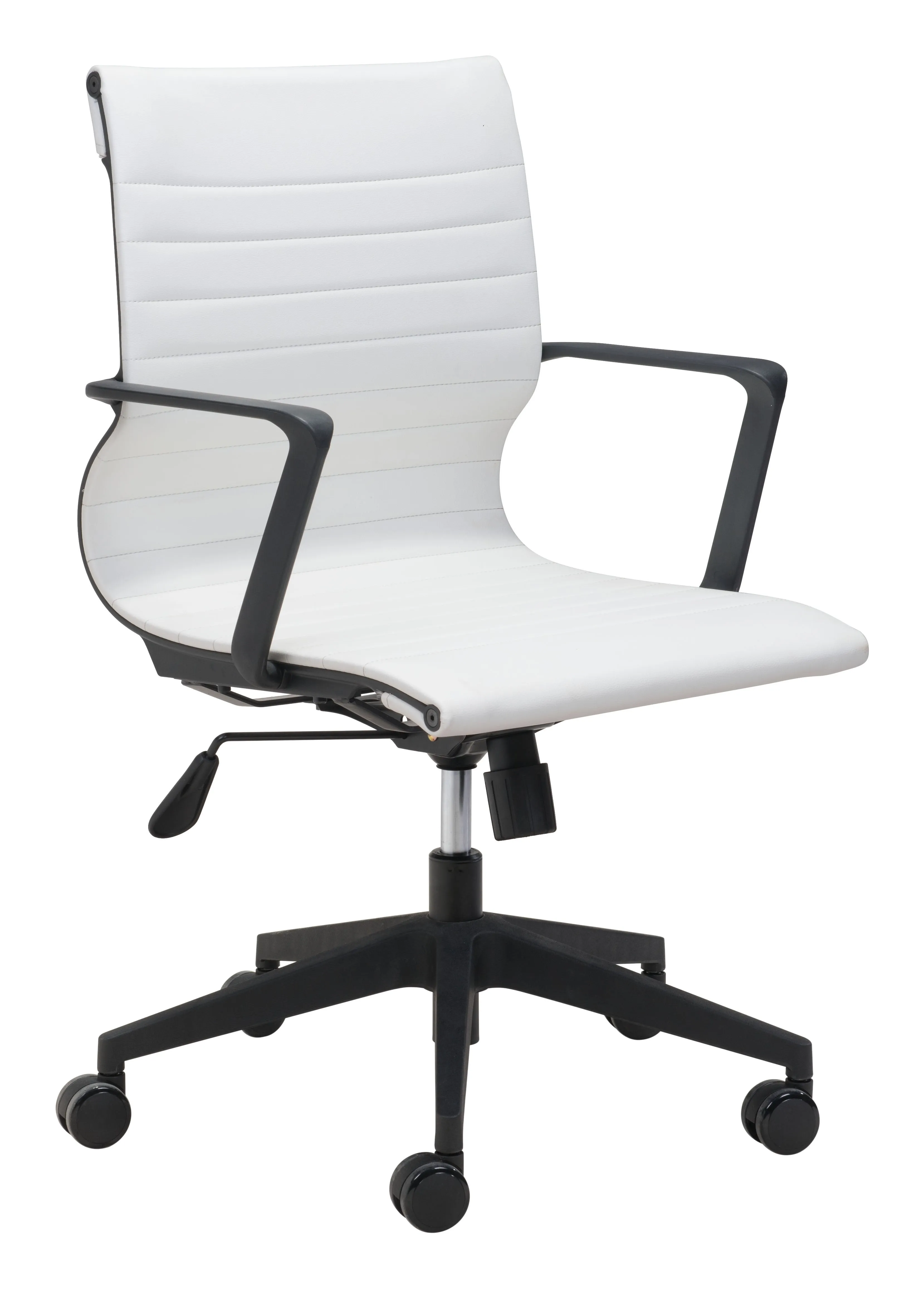 White Modern Office Chair with Elegant Contrasting Black Frame