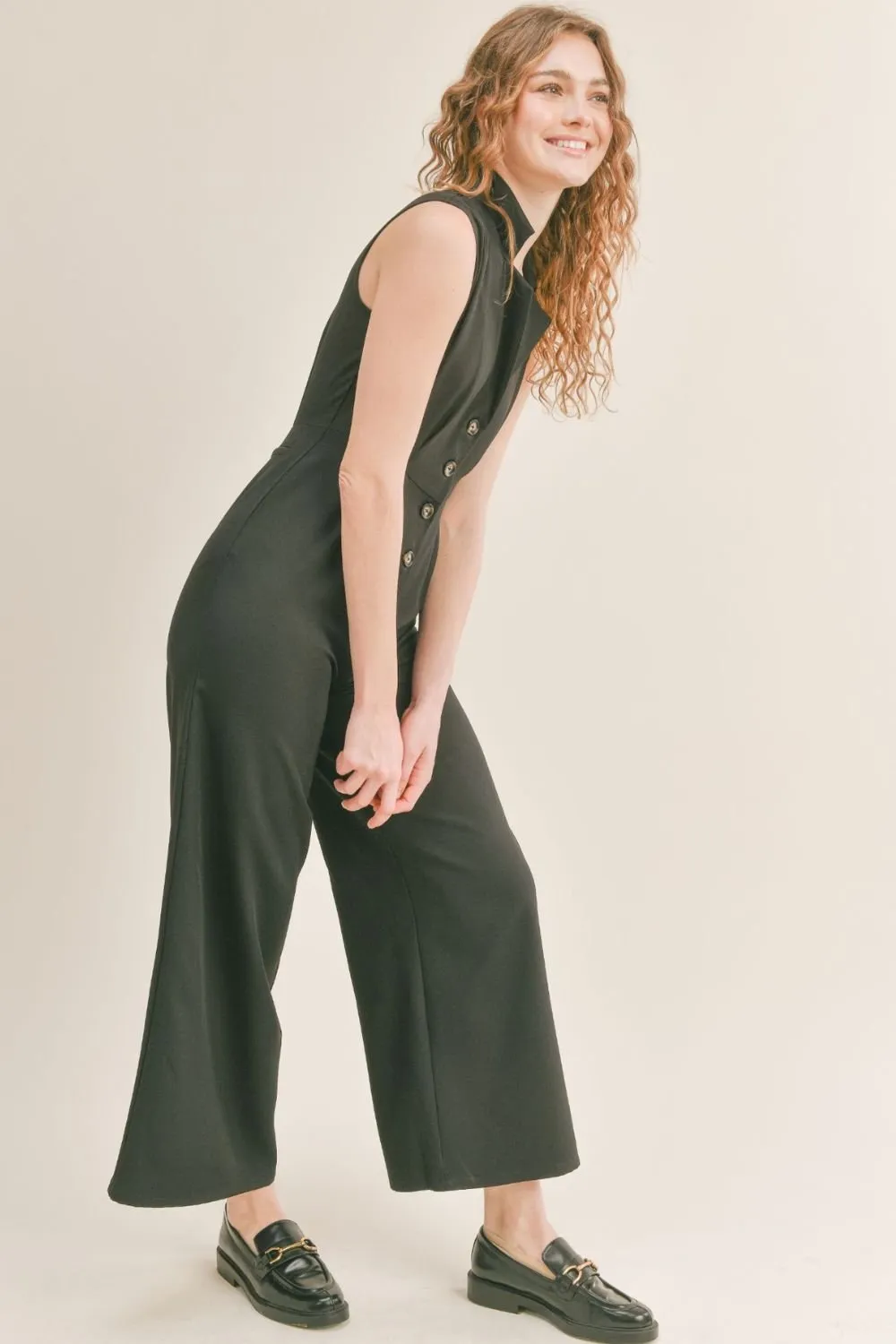 Women's Classic Monochromatic Blazer Jumpsuit | Black