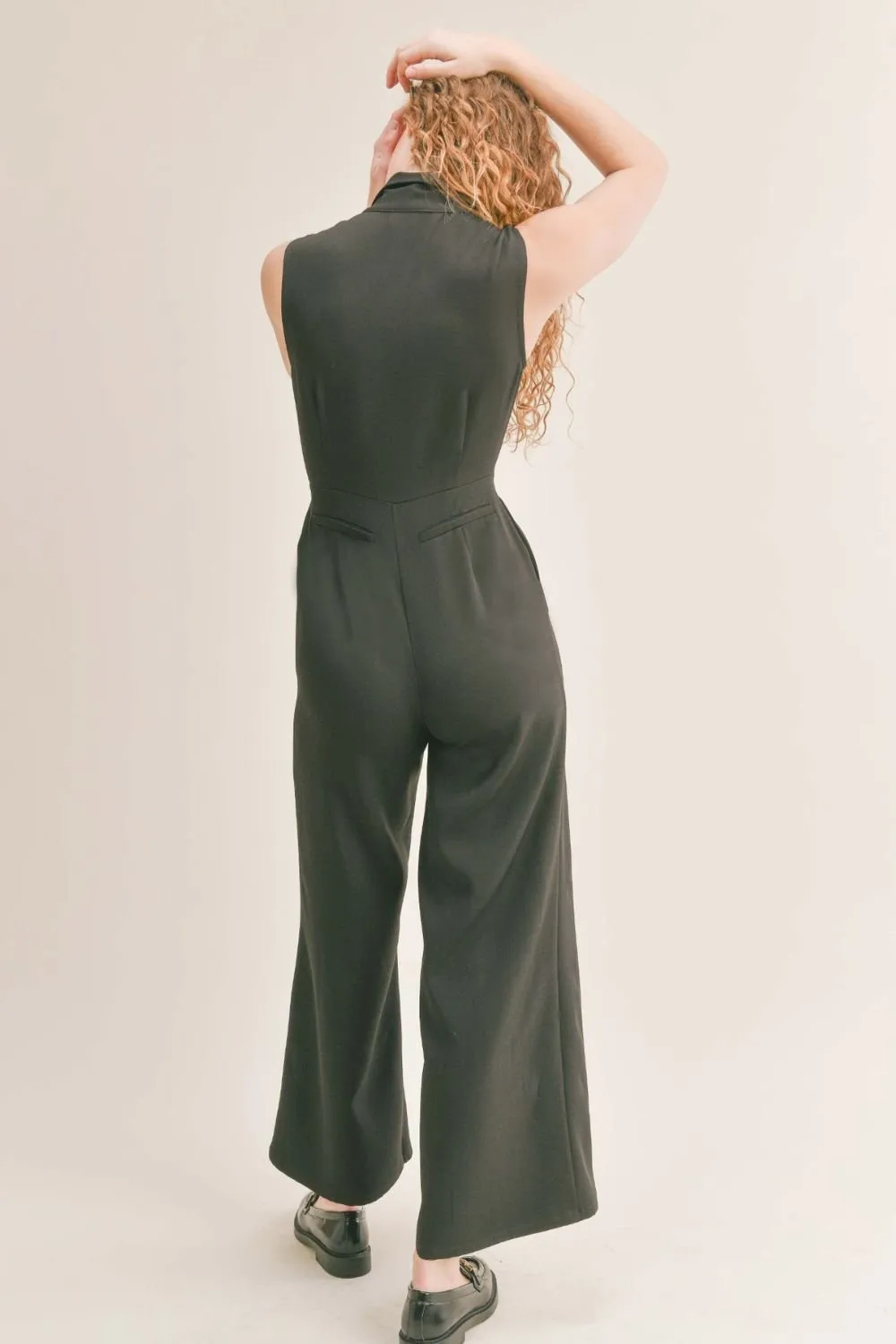Women's Classic Monochromatic Blazer Jumpsuit | Black